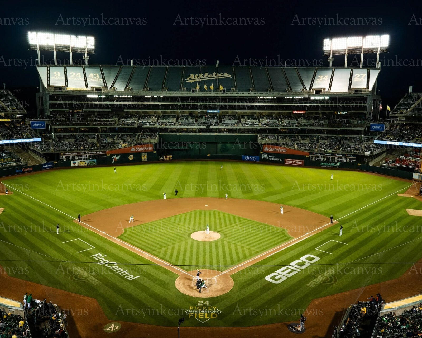 Oakland Athletics Oakland Coliseum view canvas wall art