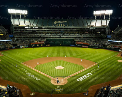 Oakland Athletics Oakland Coliseum view canvas wall art