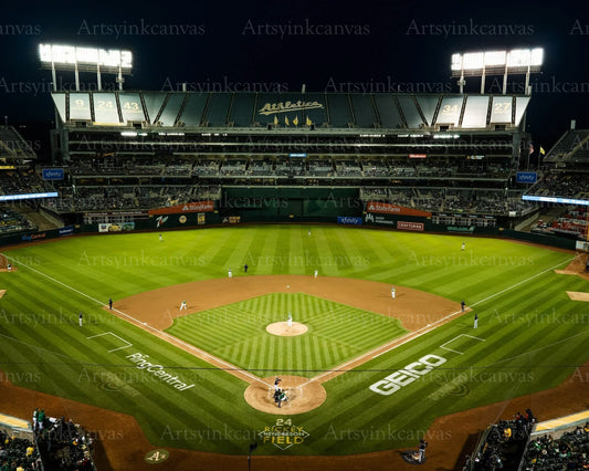 Oakland Athletics Oakland Coliseum view canvas wall art