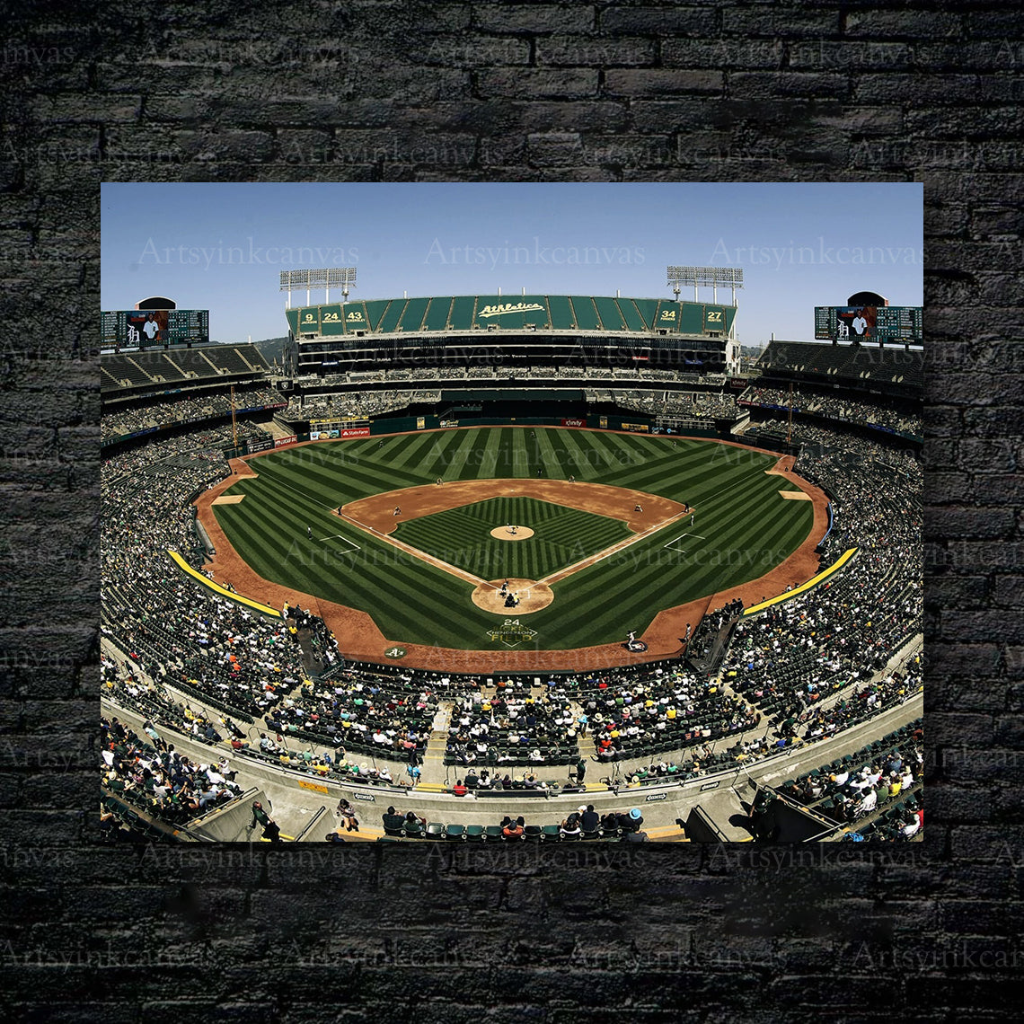 Oakland Athletics Oakland Coliseum Stadium View Canvas Wall Art