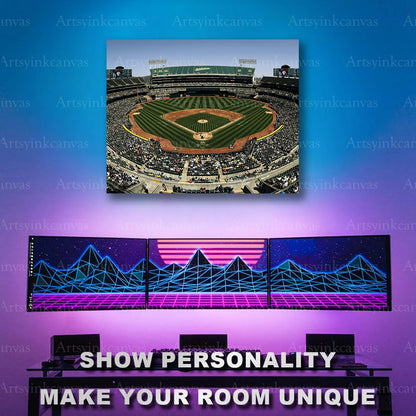 Oakland Athletics Oakland Coliseum Stadium View Canvas Wall Art