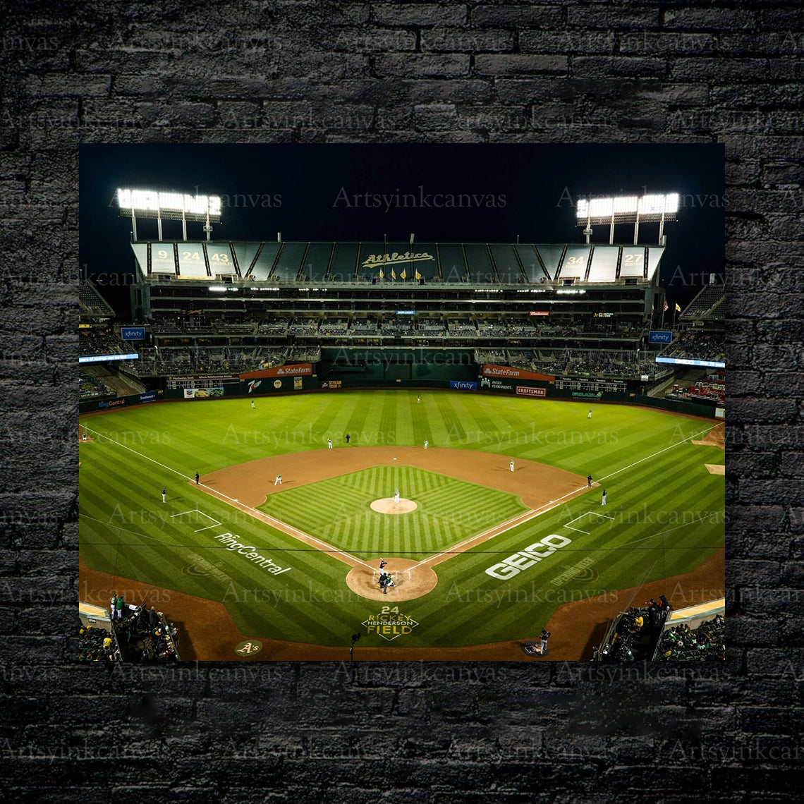 Oakland Athletics Oakland Coliseum View Canvas Wall Art