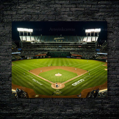 Oakland Athletics Oakland Coliseum View Canvas Wall Art
