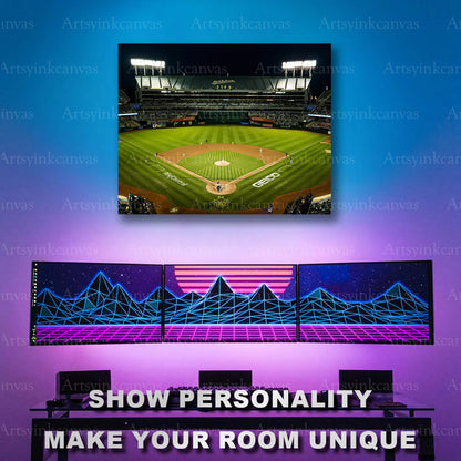 Oakland Athletics Oakland Coliseum View Canvas Wall Art