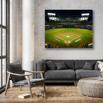 Oakland Athletics Oakland Coliseum View Canvas Wall Art