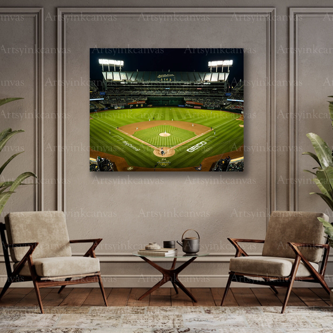 Oakland Athletics Oakland Coliseum View Canvas Wall Art