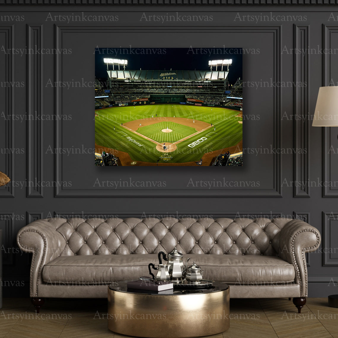 Oakland Athletics Oakland Coliseum View Canvas Wall Art