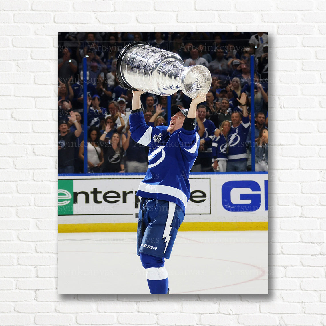 Ondrej Palat Stanley Cup celebration Lightning canvas print