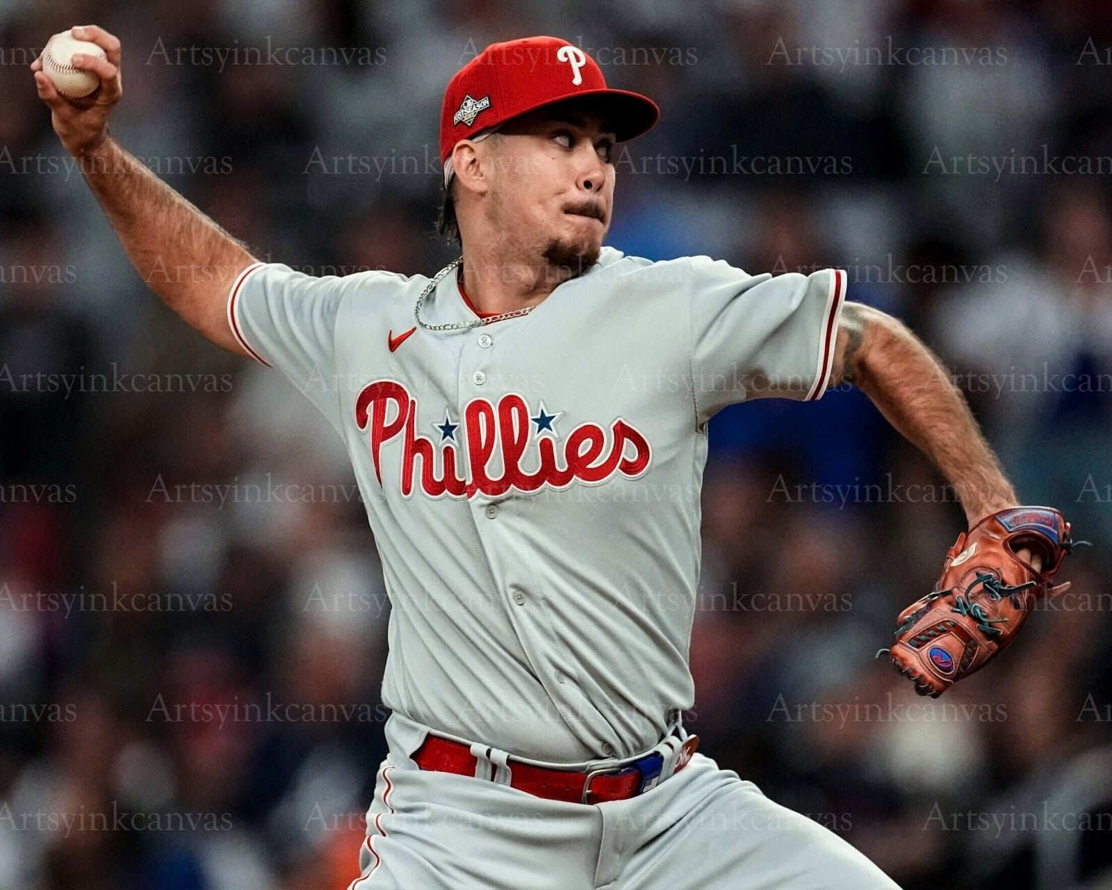 Orion Kerkering pitching action canvas wall art