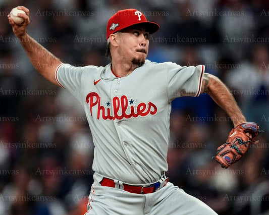 Orion Kerkering pitching action canvas wall art