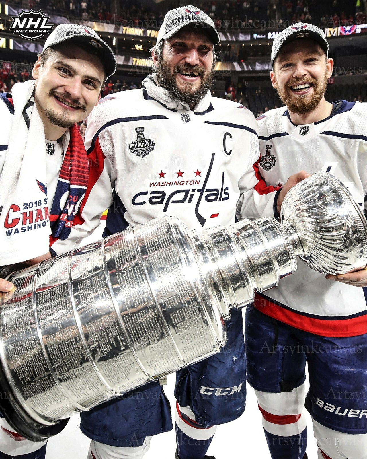 Orlov Ovechkin Kuznetsov Stanley Cup Washington Capitals canvas wall art