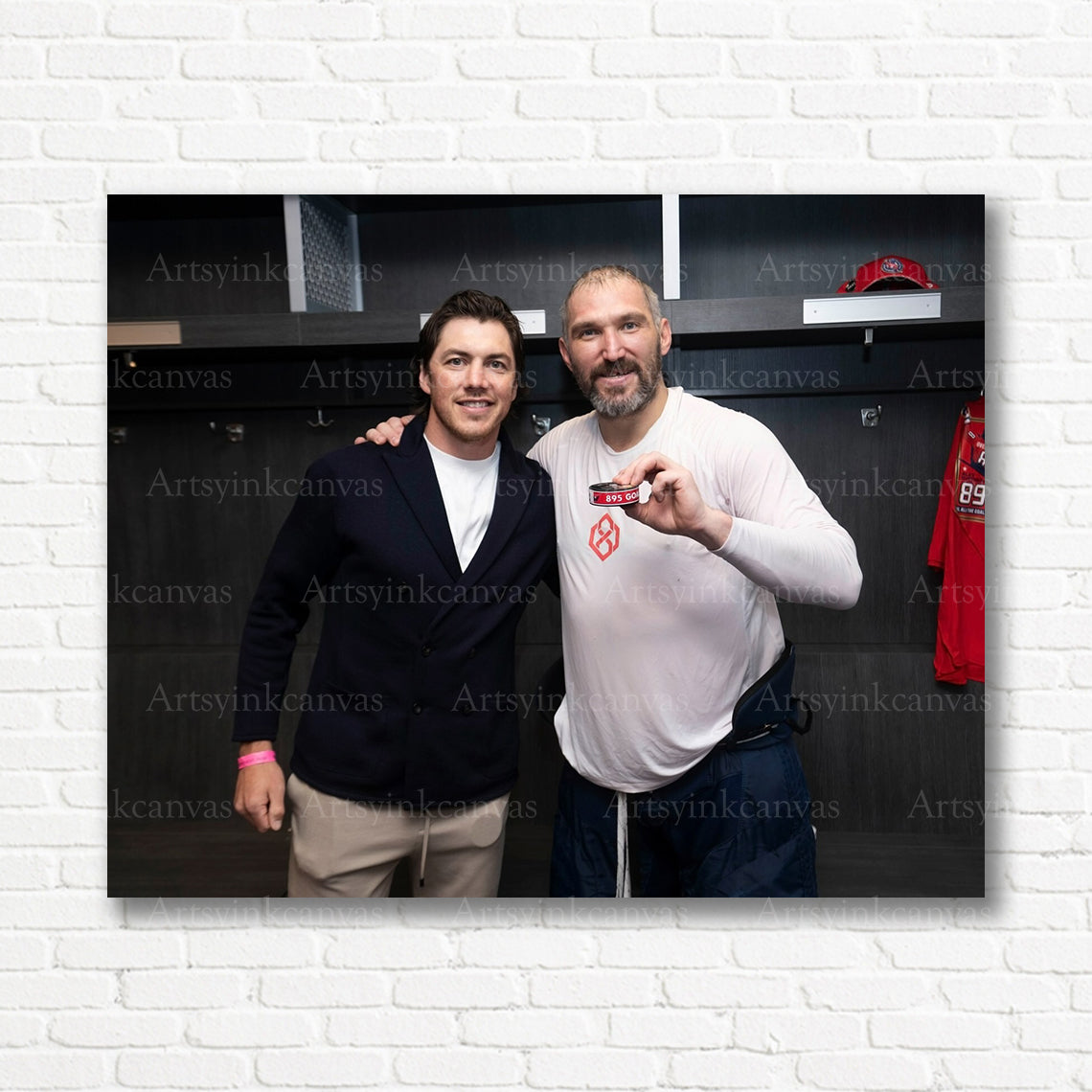 TJ Oshie Alex Ovechkin 895 goals canvas print
