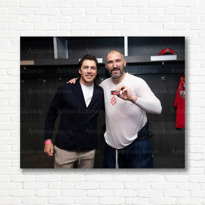 TJ Oshie Alex Ovechkin 895 goals canvas print