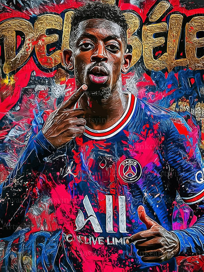 Ousmane Dembélé canvas wall art
