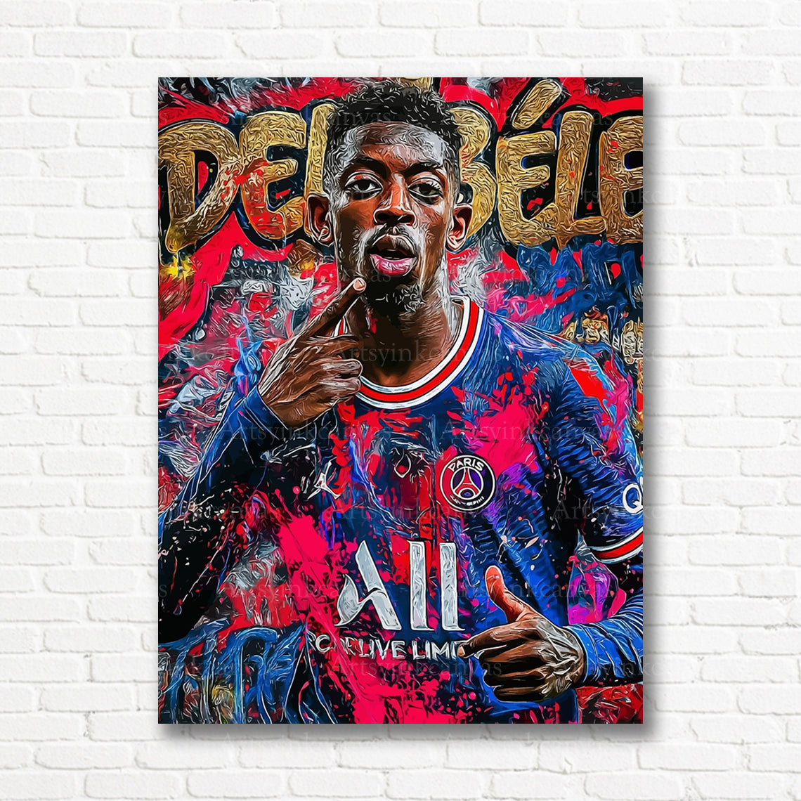 Ousmane Dembélé soccer canvas print