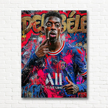 Ousmane Dembélé soccer canvas print