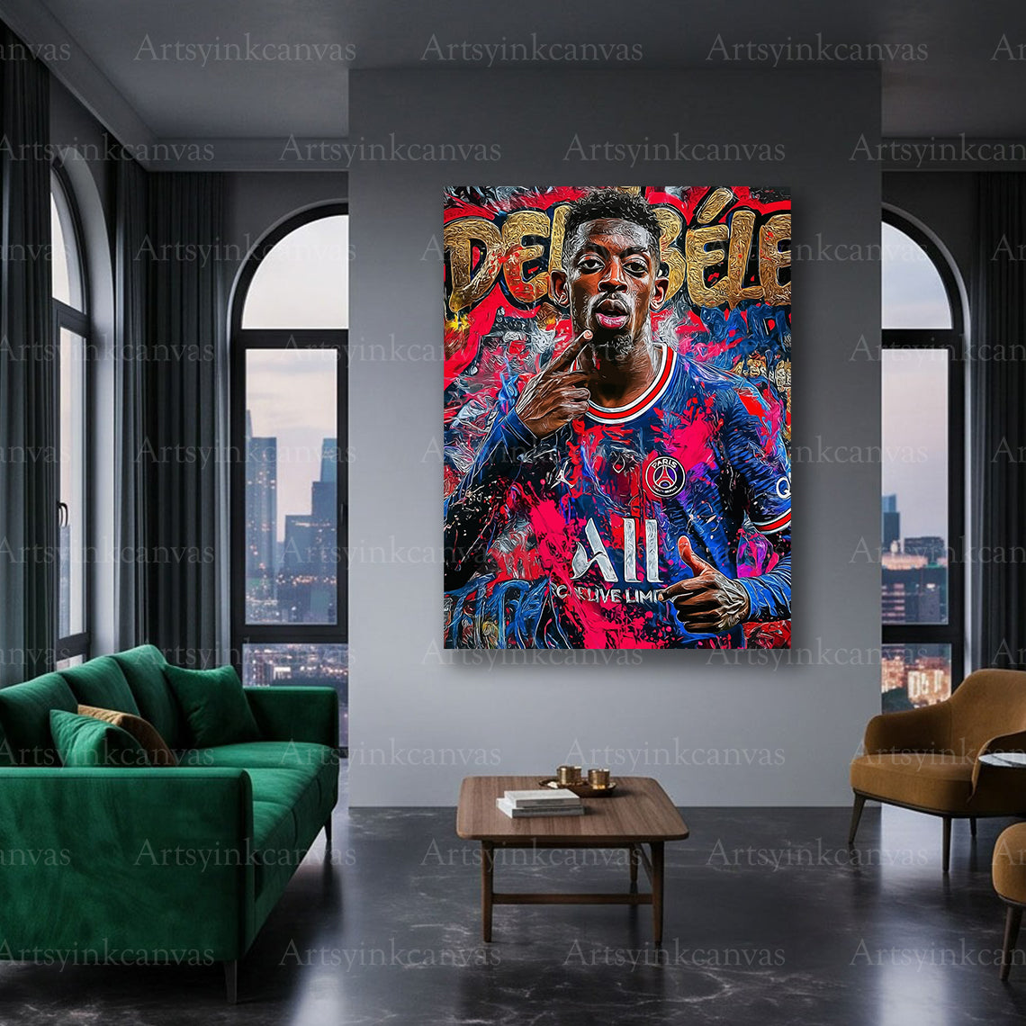 Ousmane Dembélé soccer star canvas art