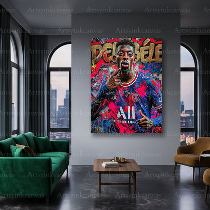 Ousmane Dembélé soccer star canvas art