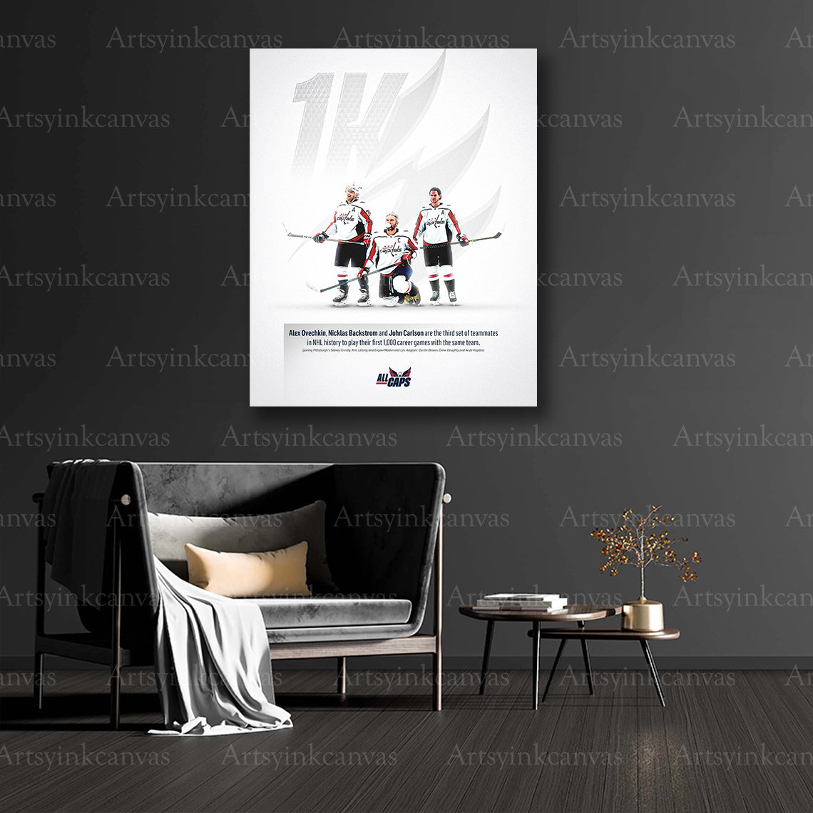 Ovechkin Backstrom Carlson collector hockey canvas art