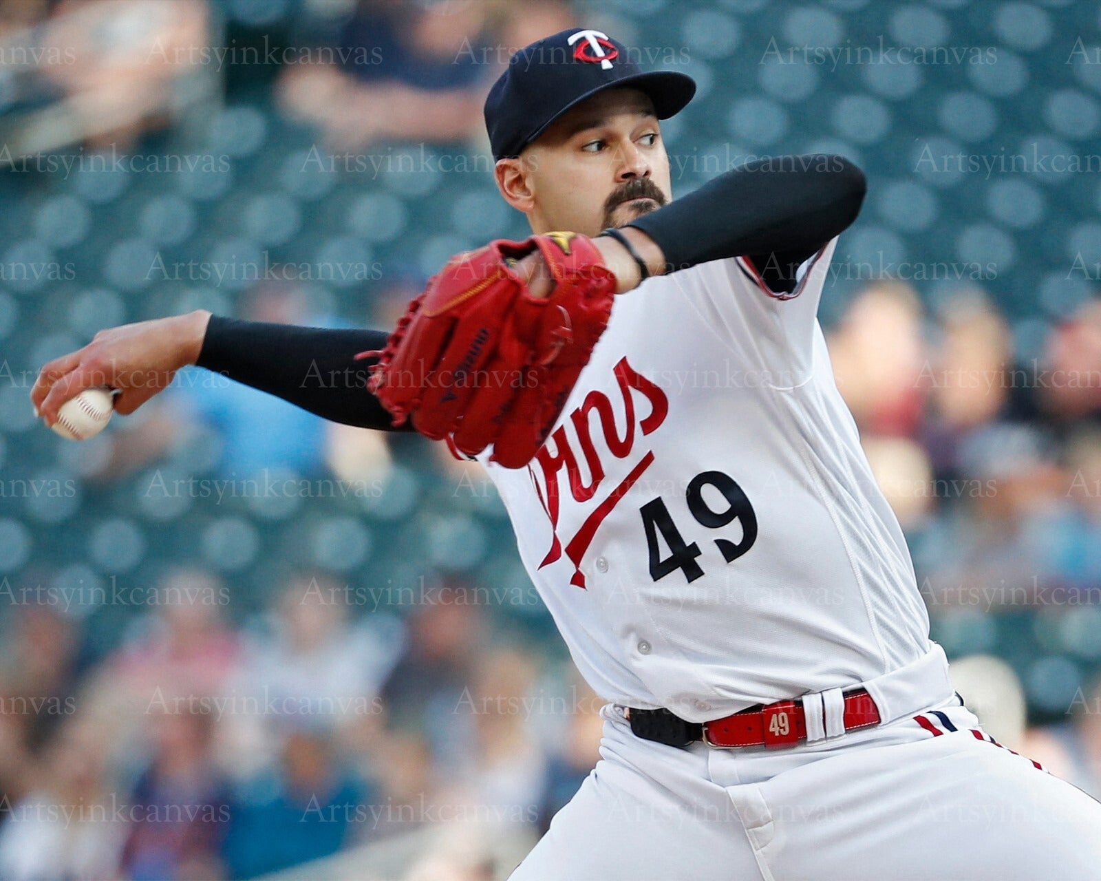 Pablo Lopez pitching action Minnesota Twins canvas wall art