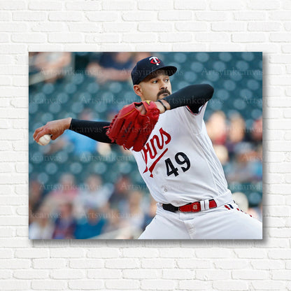 Pablo Lopez Twins pitching motion canvas print
