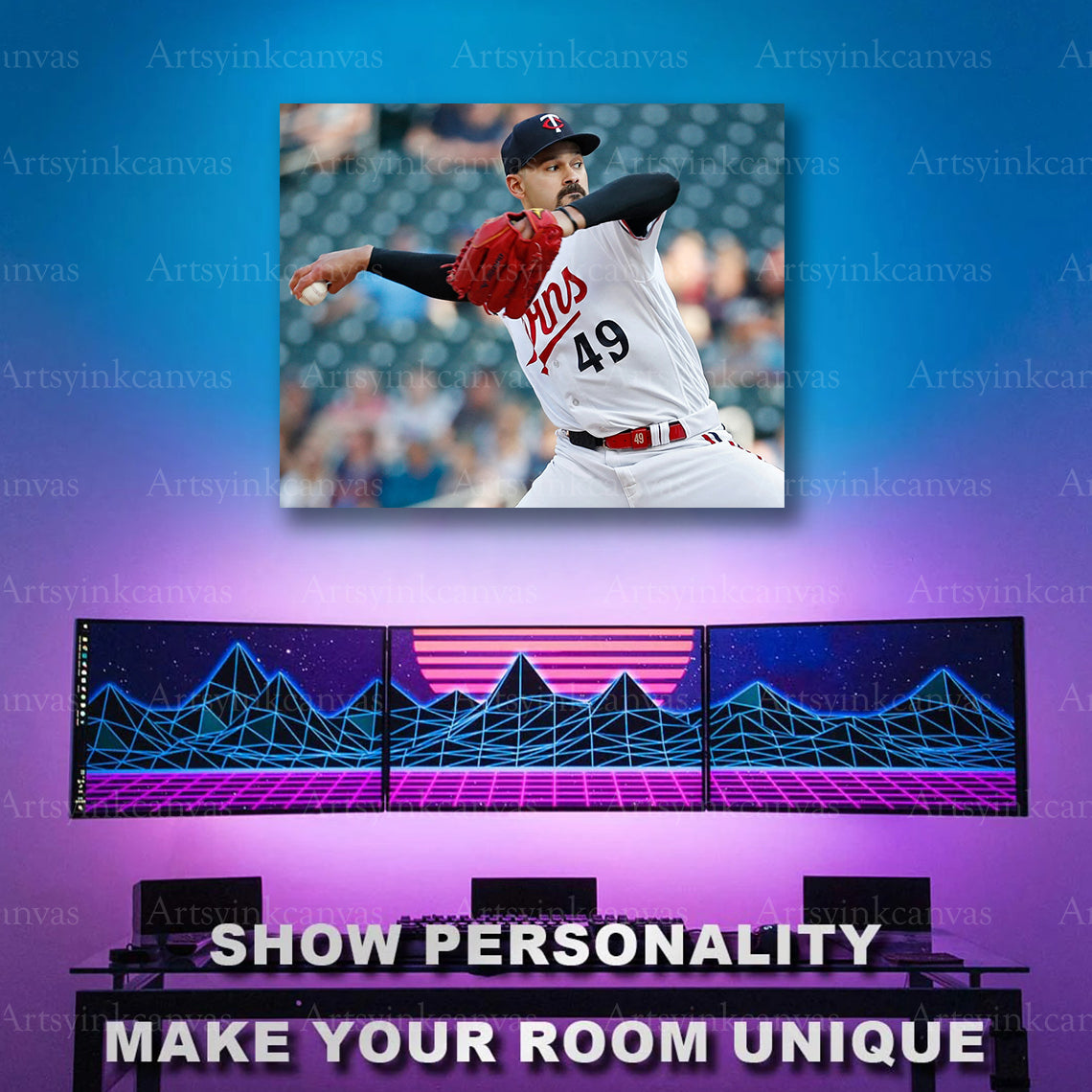 Minnesota Twins pitcher action artwork