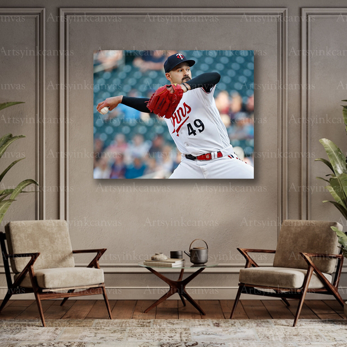 Twins ace pitcher collector canvas art