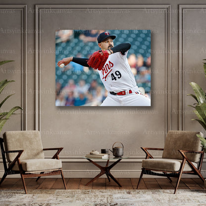 Twins ace pitcher collector canvas art