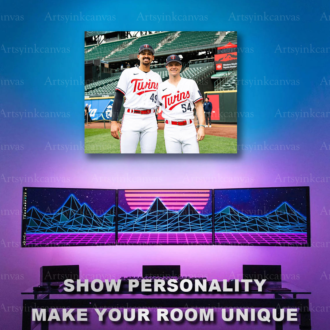 Minnesota Twins pitching duo baseball artwork