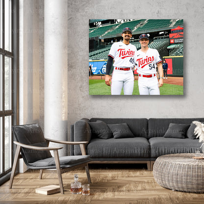 Twins pitchers on field wall decor