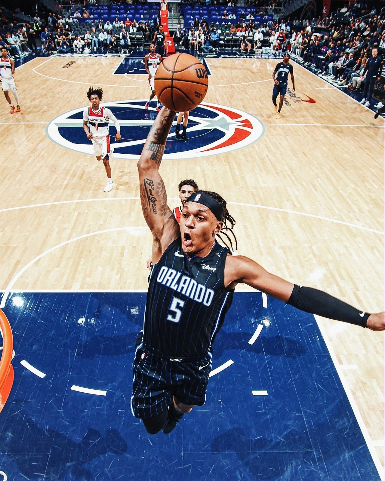 Paolo Banchero dunk action Orlando Magic canvas wall art