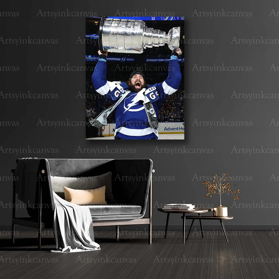 Pat Maroon 2021 NHL championship collector canvas art