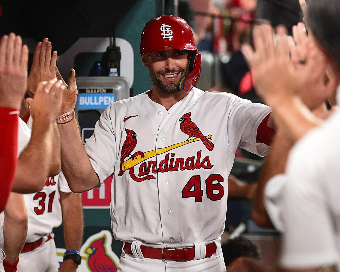 Paul Goldschmidt dugout high fives canvas wall art