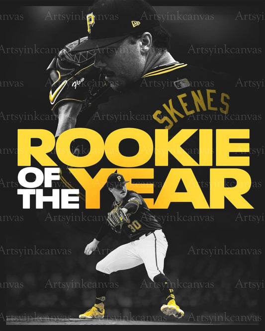 Paul Skenes 2024 National League Rookie of the Year canvas wall art