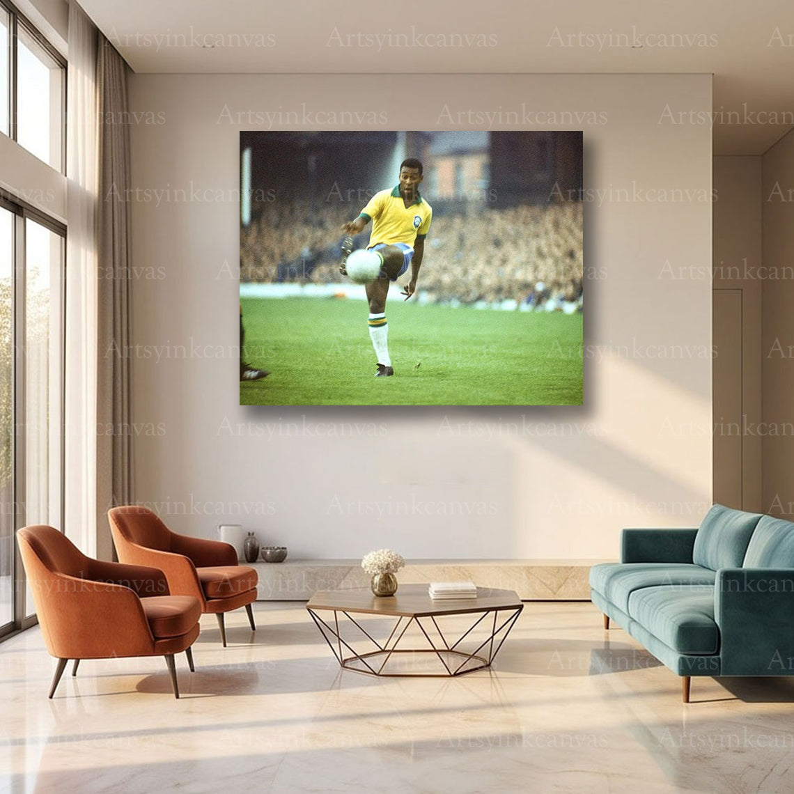 Pelé Brazilian Soccer Legend Canvas Wall Art – Football Icon Poster