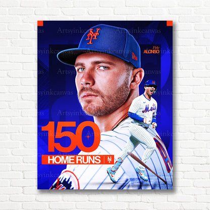 Pete Alonso Mets home run milestone canvas print