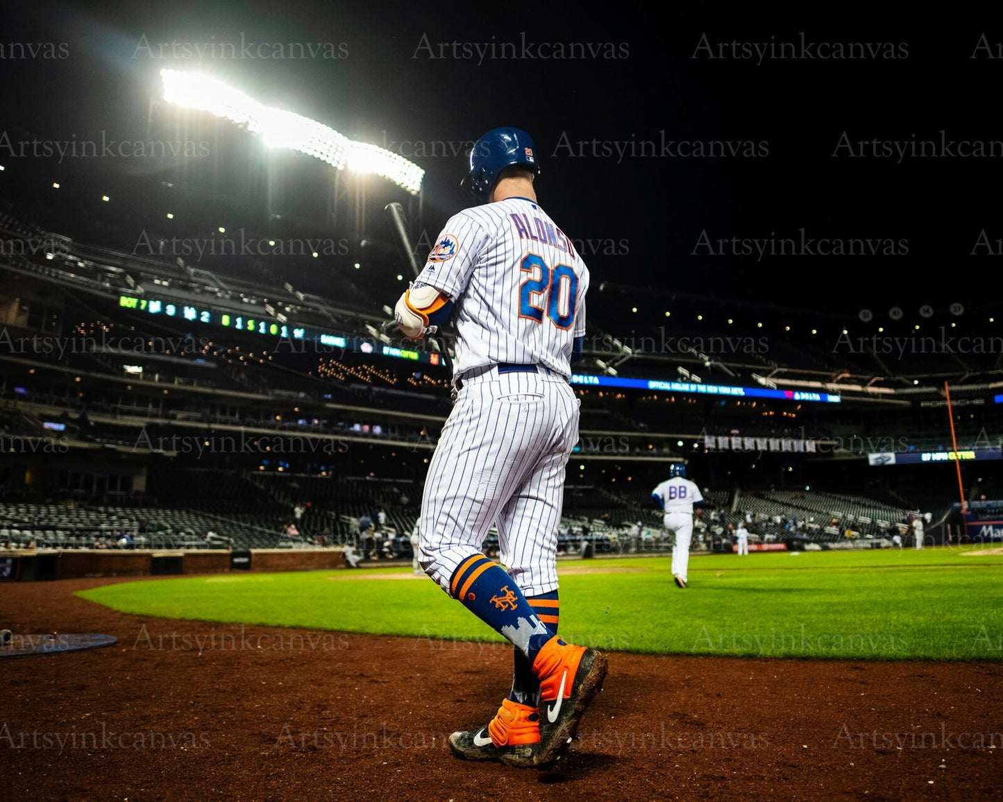 Pete Alonso up to bat New York Mets canvas wall art