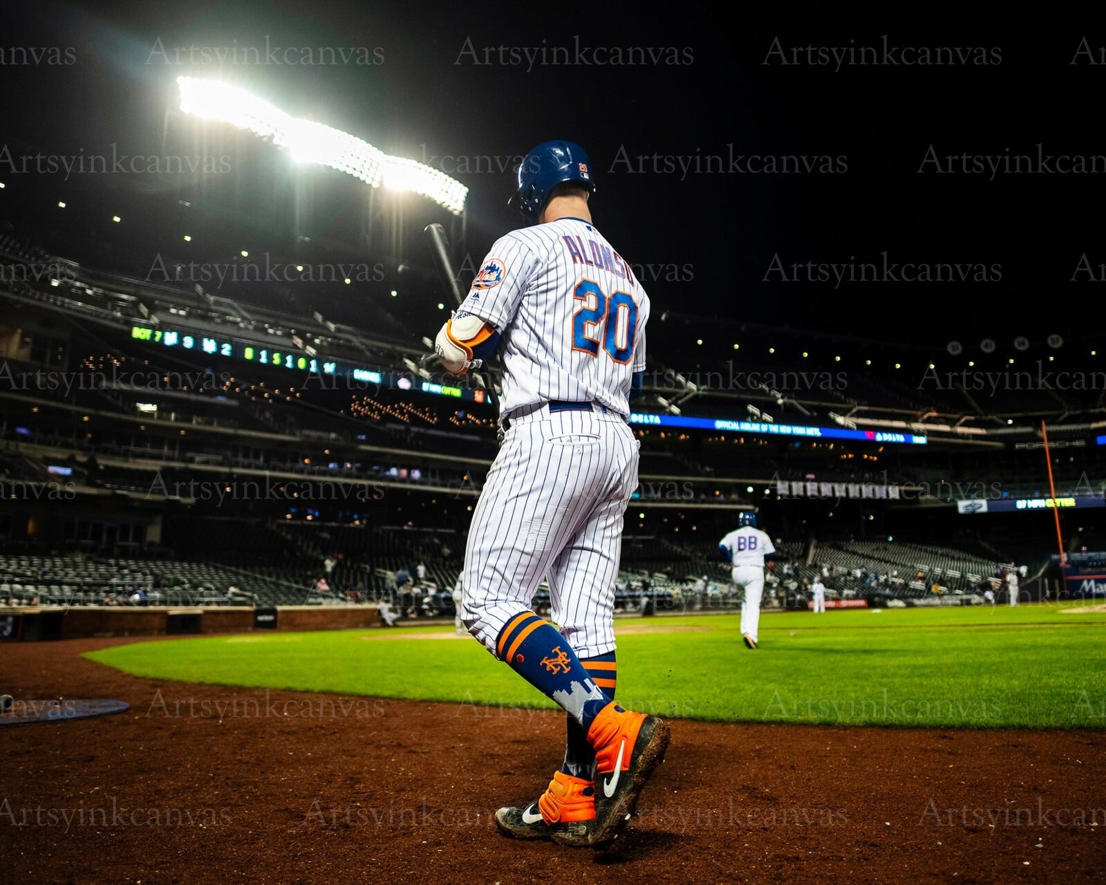 Pete Alonso up to bat New York Mets canvas wall art