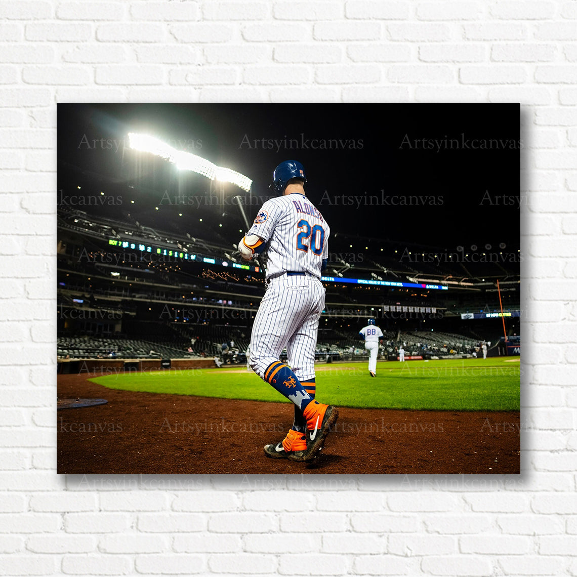 Pete Alonso Mets batting action canvas print