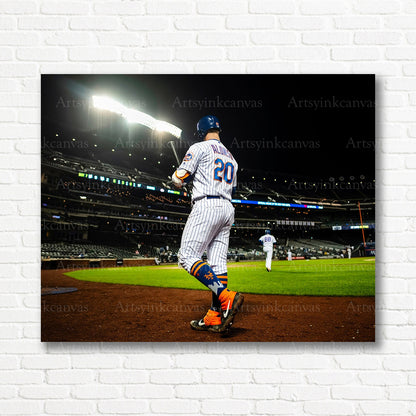 Pete Alonso Mets batting action canvas print