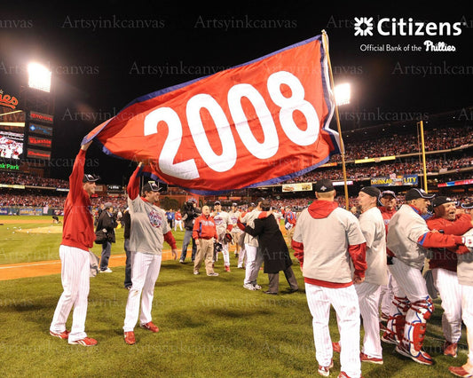 Philadelphia Phillies 2008 World Series Champions Flag canvas wall art