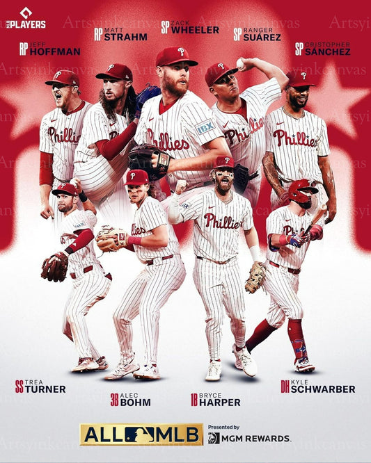 Philadelphia Phillies 2024 All MLB Team collage canvas wall art