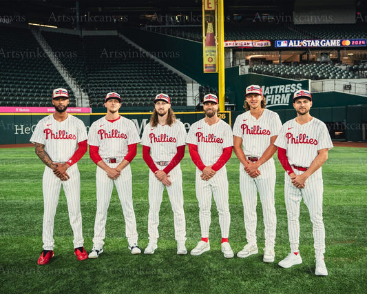 Philadelphia Phillies 2024 All-Star Game lineup canvas wall art