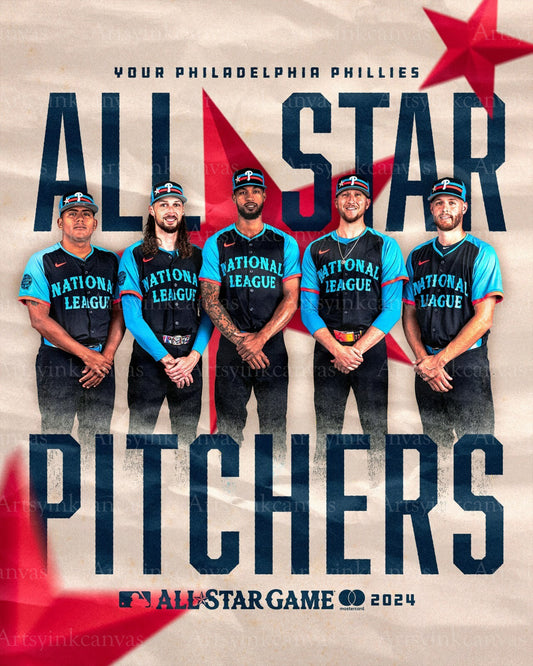 Philadelphia Phillies 2024 All Star pitchers canvas wall art