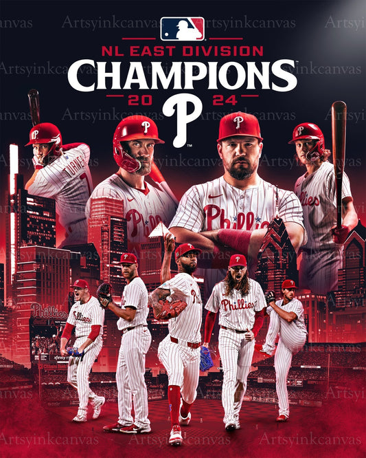 Philadelphia Phillies 2024 NL East Champions canvas wall art