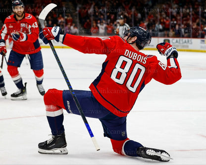 Pierre-Luc Dubois goal celebration canvas wall art