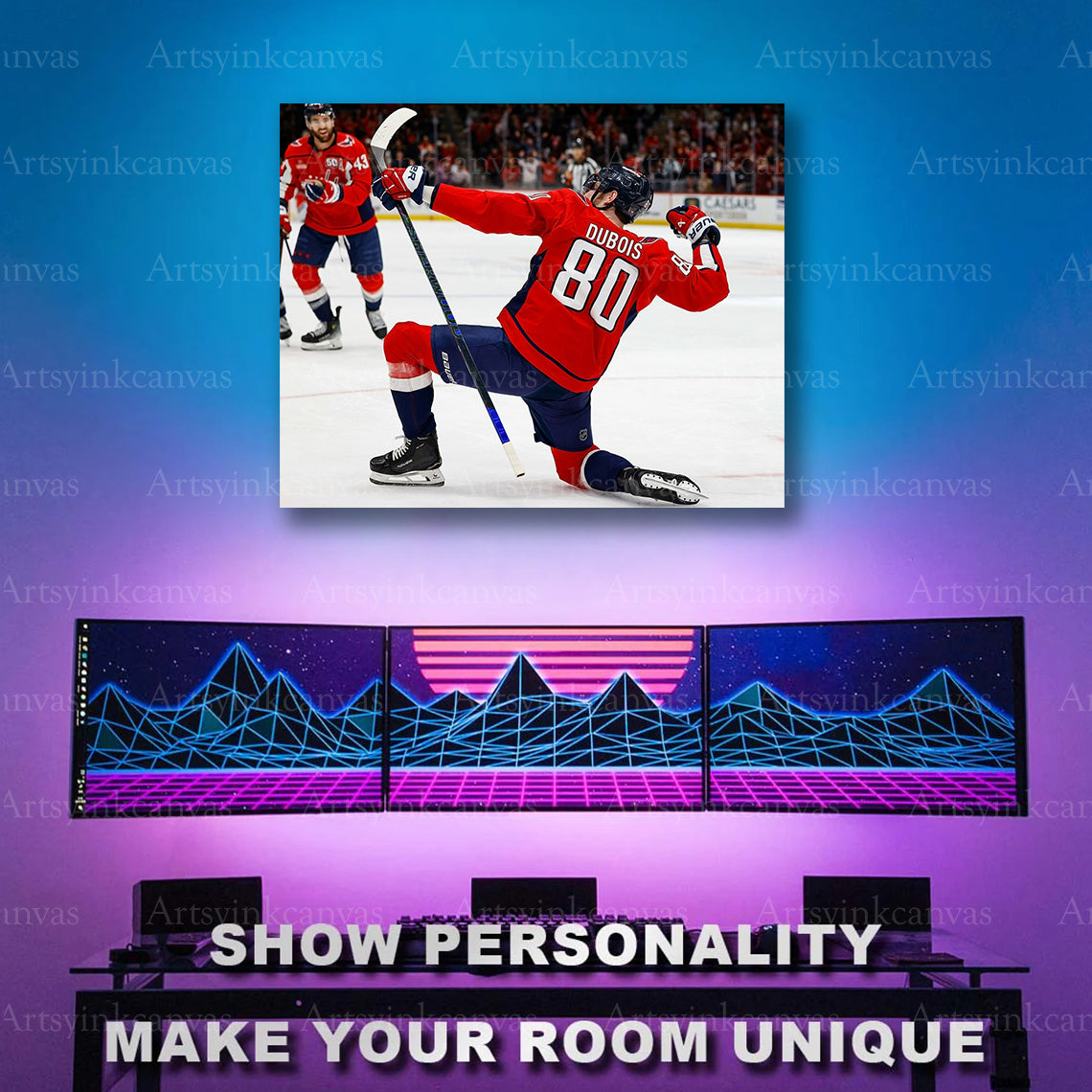 Pierre-Luc Dubois hockey celebration artwork