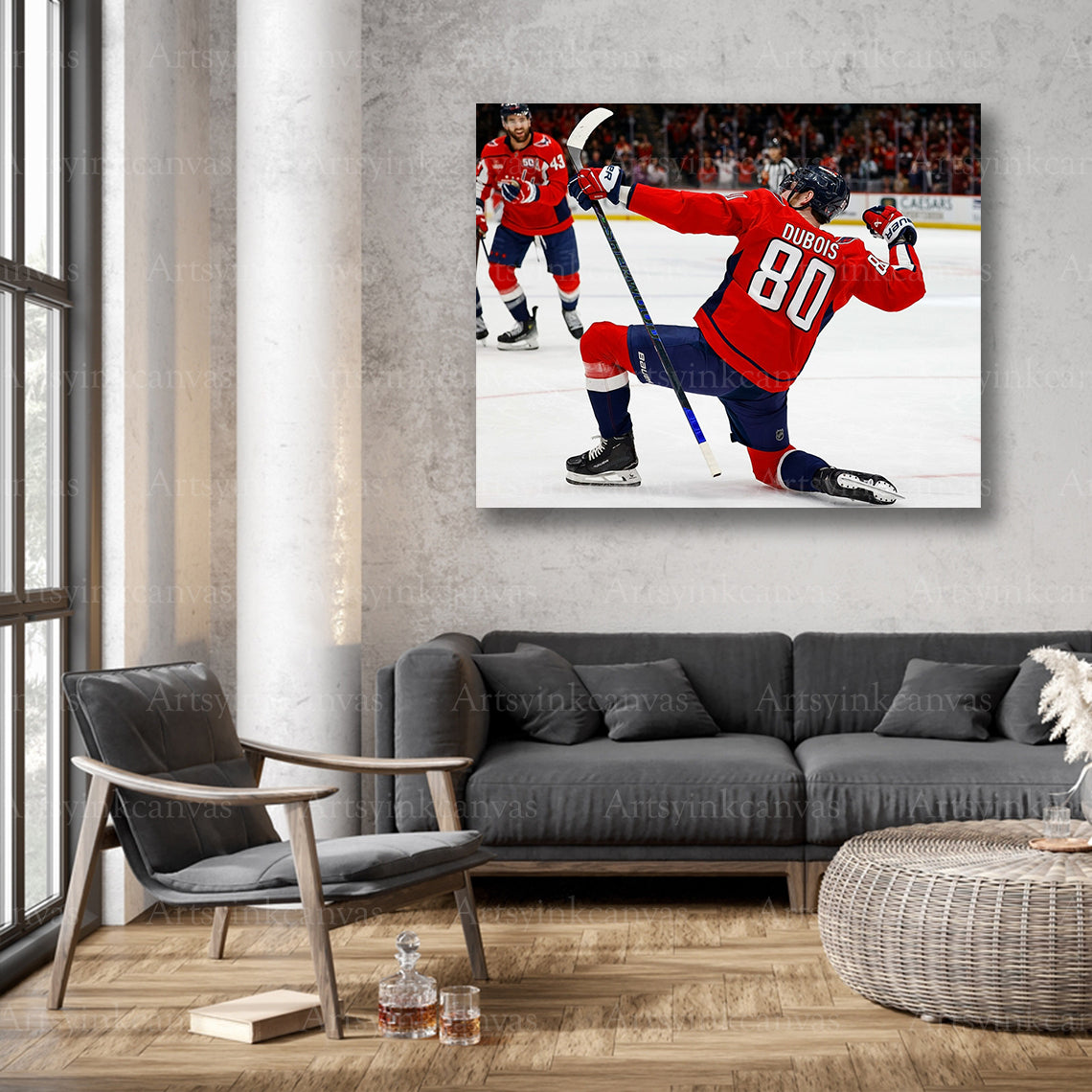 NHL forward goal celebration wall decor