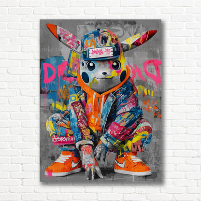 Pikachu electric swagger canvas print