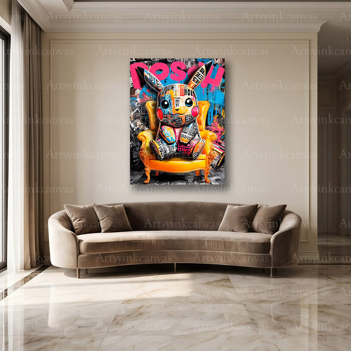 Pikachu Pokémon urban wall decor